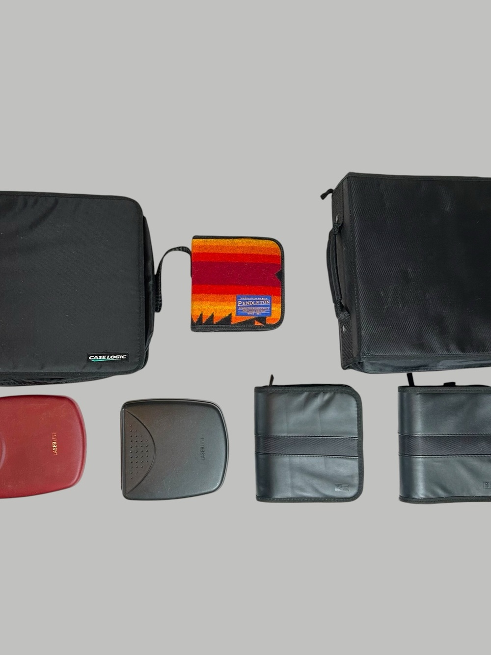 Lot of 7 CD Carrying Cases Case Logic Laserline Pendleton Used 500+ Slots